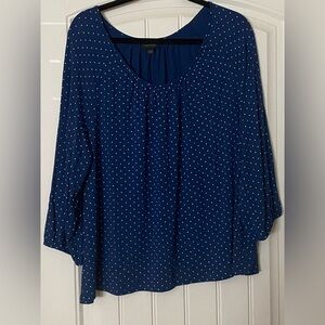 J.Jill Blue Polka Dot Blouse